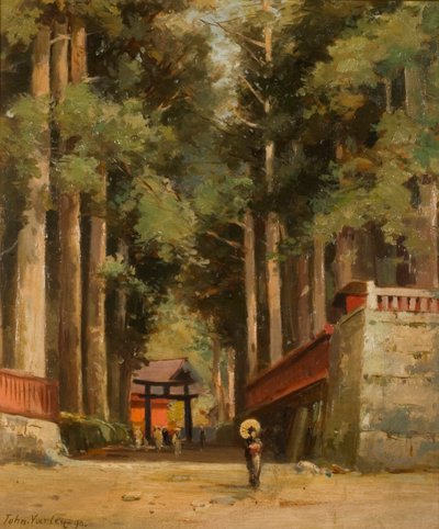 Avenue of Cryptomeria Leading to the Temple of Fiaharajinshu, Nikko, Japan, 1890 by John Jnr. Varley